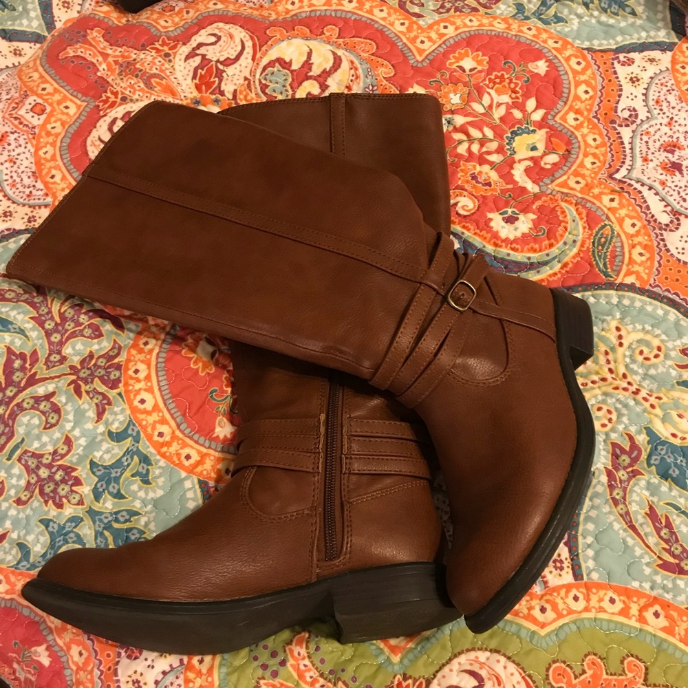 Brown riding boots
